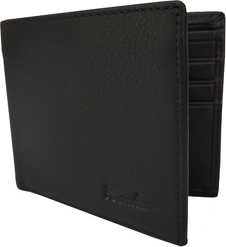 محفظة حقيقية من الجلد bifold للرجال ، محفظة أسود كلاسيكية ، 6 فتحات بطاقة 3 جيوب نقدية ، هدية للرجال ، محفظة مقطع مقطع (65995-2) in Saudi Arabia