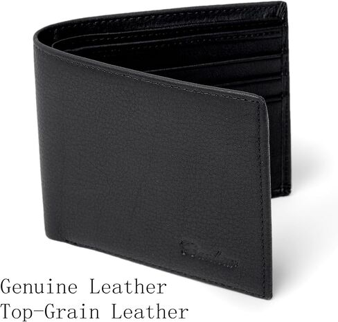محفظة حقيقية من الجلد bifold للرجال ، محفظة أسود كلاسيكية ، 6 فتحات بطاقة 3 جيوب نقدية ، هدية للرجال ، محفظة مقطع مقطع (65995-2) in Saudi Arabia