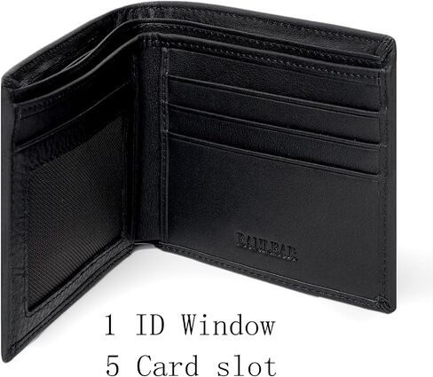 محفظة حقيقية من الجلد bifold للرجال ، محفظة أسود كلاسيكية ، 6 فتحات بطاقة 3 جيوب نقدية ، هدية للرجال ، محفظة مقطع مقطع (65995-2) in Saudi Arabia