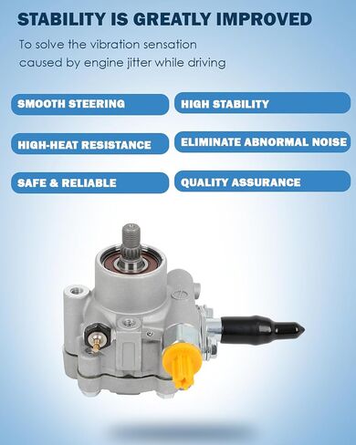 ECCPP Power Steering Pump ملائمة لـ Nissan Frontier 1998-2008 2.4L لـ NP300 2009-2009 2.4L لاستلام 2005-2007 2.4L لـ Xterra 2000-2004 2.4L استبدال 491103S505 ، 491103S500 in Kuwait