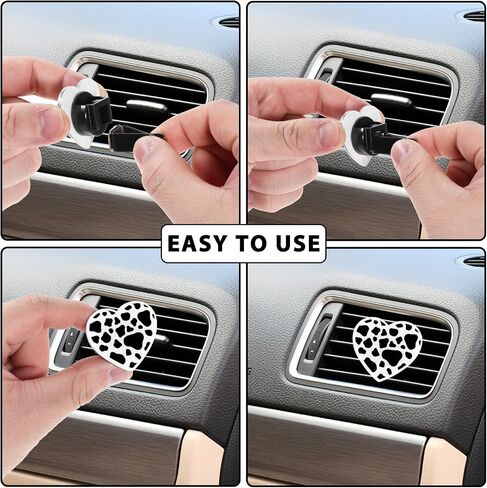 6 PCS Heart Air Vent Clips, Cow Print Heart Car Air Fresheners Vent Clips Funny Car Diffuser Vent Clips Car Interior Decor Charm for Women Automotive in Saudi Arabia