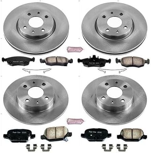 Power Stop KOE6291 Autospecialty Front and Rear Replacement Brake Kit-OE Brake Rotors & Ceramic Brake Pads For Fiat 500 2012-2017 [Model Specific] in Saudi Arabia