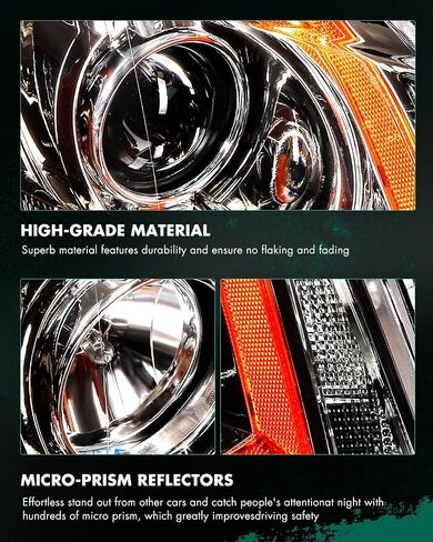 SCITOO Headlight Assembly Fit 2013-2018 for Cadillac ATS Pair Headlamps Titanium Clear Chrome Housing GM2502384 in Saudi Arabia