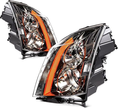 SCITOO Headlight Assembly Fit 2013-2018 for Cadillac ATS Pair Headlamps Titanium Clear Chrome Housing GM2502384 in Saudi Arabia