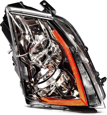 SCITOO Headlight Assembly Fit 2013-2018 for Cadillac ATS Pair Headlamps Titanium Clear Chrome Housing GM2502384 in Saudi Arabia