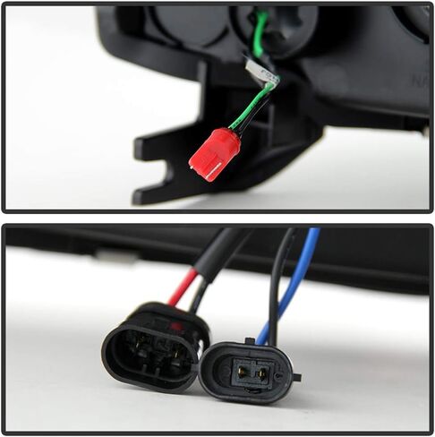Acanii - لعام 2007-2014 Chevy Suburban Tahoe Avalanche Black Optic LED Tube Projector مصابيح أمامية مصابيح الأمامية اليسرى+اليمين ، Onyx Black V3 in Saudi Arabia