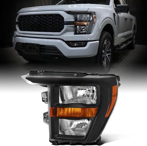Ronnin - Fits 2021-2023 Ford F150 Halogen Factory Pastory Assion Assembly | جانب الراكب الصحيح | الكروم in Kuwait