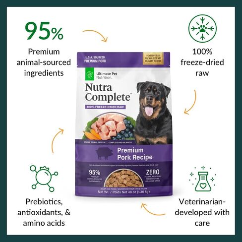 ULTIMATE PET NUTRITION Nutra Complete Raw Freeze Dried Premium Adult Dog Food Reduced Calorie (1 Pound, Turkey) in Saudi Arabia