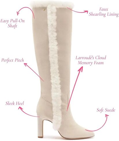 Larroodé Cindy Hi Faux Fur Boot في Gray Mushroom Suede و Natural Shearling in Kuwait