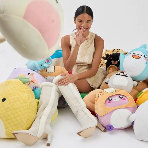 Larroodé Cindy Hi Faux Fur Boot في Gray Mushroom Suede و Natural Shearling in Kuwait