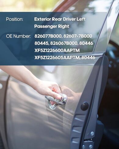 مقابض الباب الخارجي ECCPP 1999-2002 لـ Nissan for Quest استبدال السائق الخلفي الخلفي ، يمين الأبواب اليمنى 2pcs الأسود 826077b000 82607-7b000 ، 80445 ، 826067b000 in Saudi Arabia