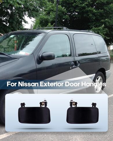 مقابض الباب الخارجي ECCPP 1999-2002 لـ Nissan for Quest استبدال السائق الخلفي الخلفي ، يمين الأبواب اليمنى 2pcs الأسود 826077b000 82607-7b000 ، 80445 ، 826067b000 in Saudi Arabia