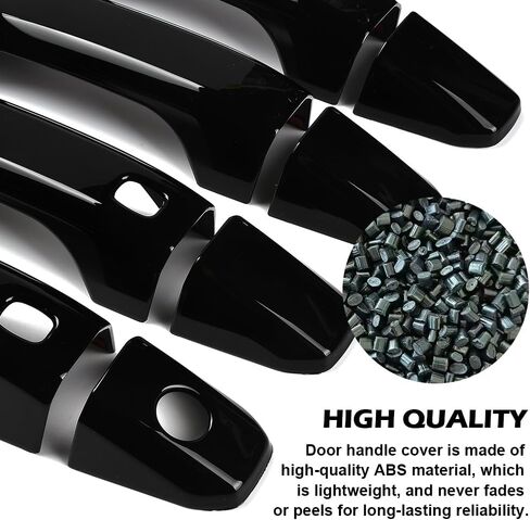 Blueshyhall Door Handle Cover Trim for 2024 C-hevy Colorado and 2019-2025 C-hevy Silverado 1500 2500 3500, Exterior Wrap Decoration Protector Cap with Smart Keyholes, 4 PCS (Piano Black) in Kuwait