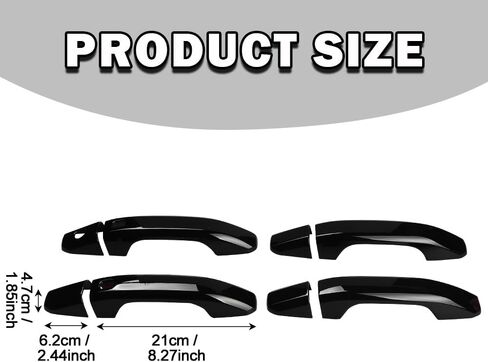 Blueshyhall Door Handle Cover Trim for 2024 C-hevy Colorado and 2019-2025 C-hevy Silverado 1500 2500 3500, Exterior Wrap Decoration Protector Cap with Smart Keyholes, 4 PCS (Piano Black) in Kuwait