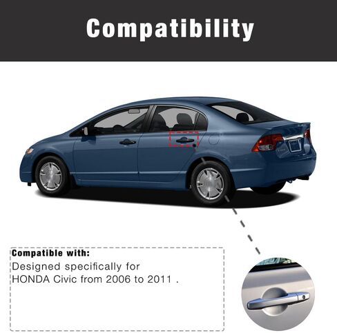 غطاء مقبض باب Segaden Chrome يتوافق مع Honda Civic 2006-2011 XG2213A in Kuwait