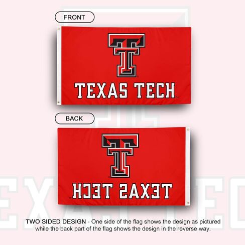 Desert Cactus Texas Tech University Flag TTU - 3 × 5 أقدام لافتة Raiders ، النسيج المتين الداخلي/الخارجي ، تصميم البوليستر بنسبة 100 ٪ (النمط 3) in Saudi Arabia
