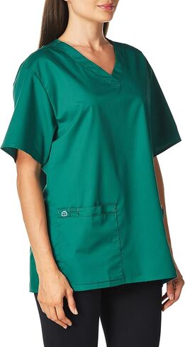 WonderWink Womens V-Neck Top Medical Scrubs Shirt, Hunter, 2X US in Kuwait