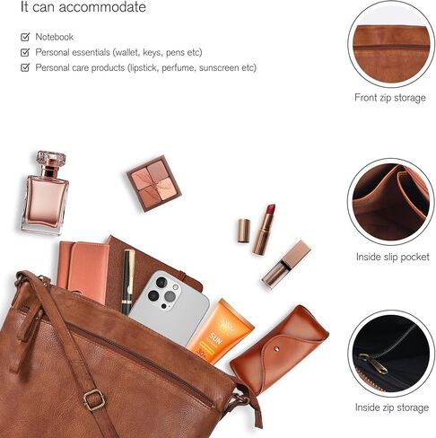 أكياس كروسة من الجلد للنساء - محافظ السيدات - السيدات - أكياس حبال متقاطعة متوسطة الحجم - حقائب اليد الجلدية للسيدات in Kuwait