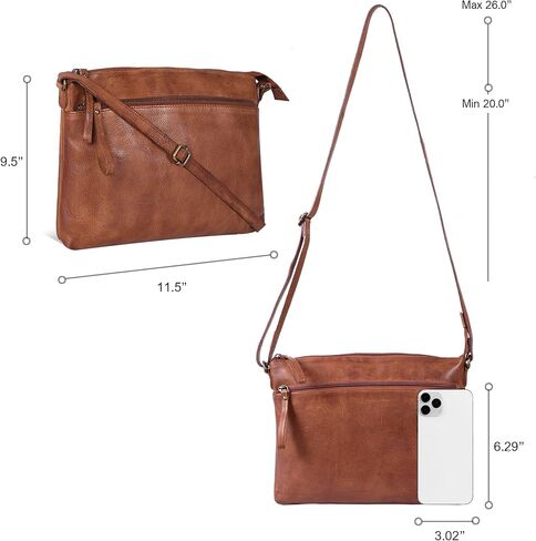 أكياس كروسة من الجلد للنساء - محافظ السيدات - السيدات - أكياس حبال متقاطعة متوسطة الحجم - حقائب اليد الجلدية للسيدات in Kuwait