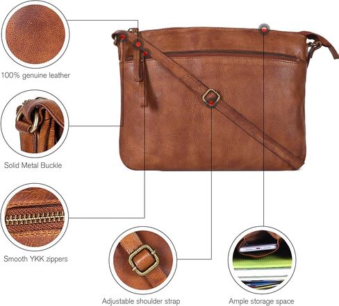 أكياس كروسة من الجلد للنساء - محافظ السيدات - السيدات - أكياس حبال متقاطعة متوسطة الحجم - حقائب اليد الجلدية للسيدات in Kuwait