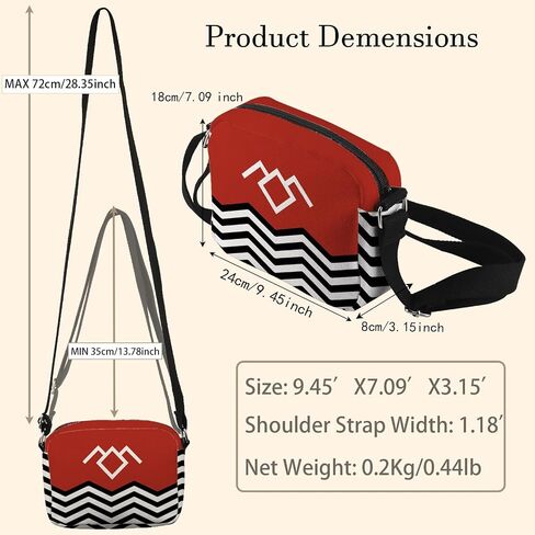 WCGXKO T PEAPS TV Show Inspired T Peaks Gift 90s TV Show Merch Red Room Black Lodge Crossbody Bage in Kuwait