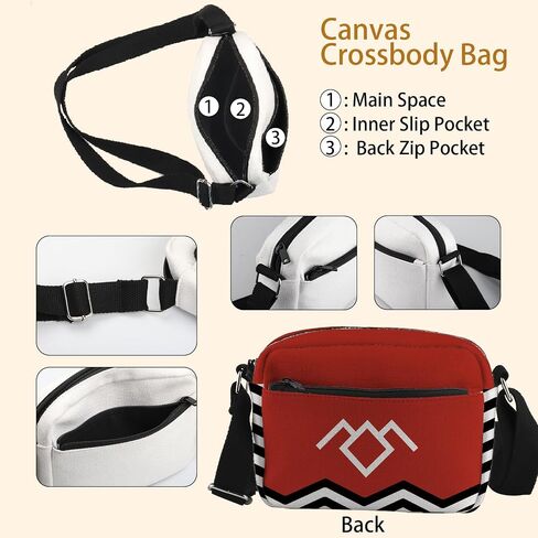 WCGXKO T PEAPS TV Show Inspired T Peaks Gift 90s TV Show Merch Red Room Black Lodge Crossbody Bage in Kuwait