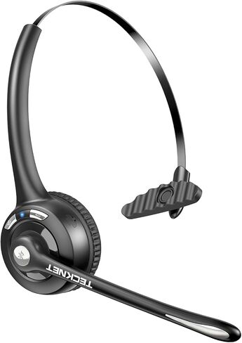 TECKNET Wireless Headset, Bluetooth Headphones with Noise Cancelling Microphone for Trucker, Hand Free Wireless Headset with Mute Mic for PC in Kuwait