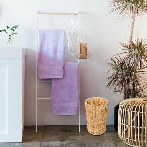 PINXIURY Bathroom Wicker Trash Can Wicker Waste Basket with Built-in Handles Water Hyacinth Hand Woven Garbage Can for Bedroom Office Kitchen 100% Handmade,5 Gallon in Saudi Arabia