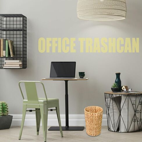 PINXIURY Bathroom Wicker Trash Can Wicker Waste Basket with Built-in Handles Water Hyacinth Hand Woven Garbage Can for Bedroom Office Kitchen 100% Handmade,5 Gallon in Saudi Arabia