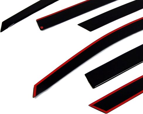 TuningPros LP-233 Low Profile Window Visor Deflector Rain Guard Dark Smoke 6-pc Set in Saudi Arabia