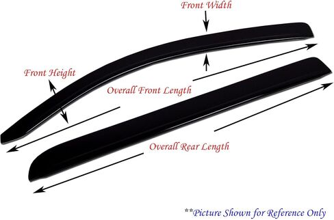 TuningPros LP-233 Low Profile Window Visor Deflector Rain Guard Dark Smoke 6-pc Set in Saudi Arabia