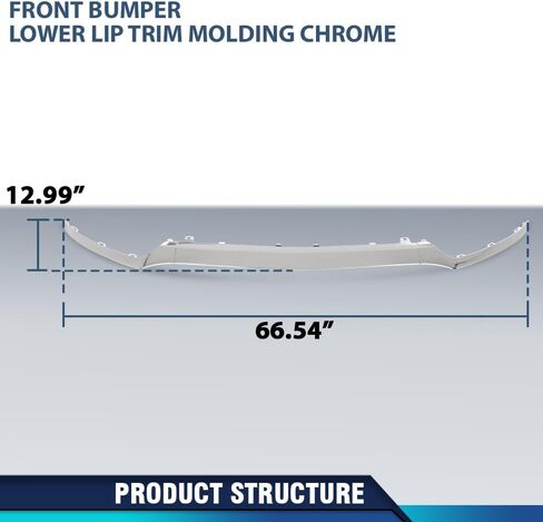 PIT66 Front Bumper Lower Lip Trim Molding Chrome Compatible with Benz W205 C-Class 2016-2018 Pre-facelift w/AMG-Line Package 2058851574 in Kuwait