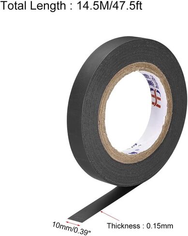uxcell Insulating Tape 10mm/0.39inch Width 14.5M/47.5ft Long 0.15mm Thick PVC Electrical Tape Rated for Max. 400V 80C Use Green 2pcs in Saudi Arabia