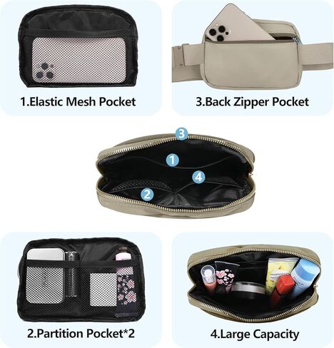 VOROLO Clear Fanny Pack Crossbody Bag For Women And Men Belt Bag Gift For Women Bum Bag with Adjustable Strap for Sports Clear White in Kuwait