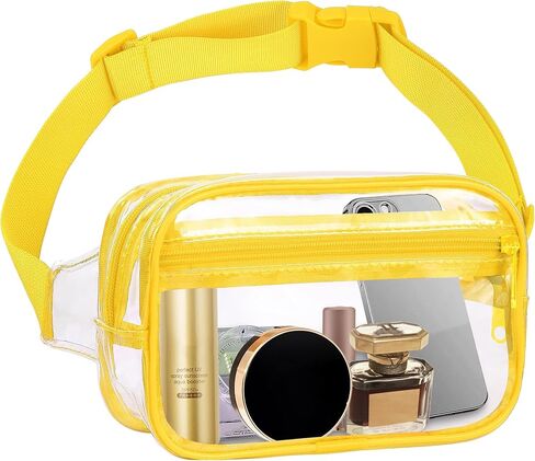 VOROLO Clear Fanny Pack Crossbody Bag For Women And Men Belt Bag Gift For Women Bum Bag with Adjustable Strap for Sports Clear White in Saudi Arabia