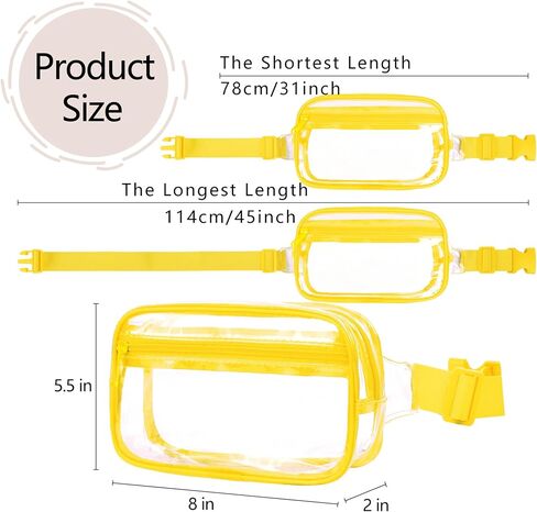 VOROLO Clear Fanny Pack Crossbody Bag For Women And Men Belt Bag Gift For Women Bum Bag with Adjustable Strap for Sports Clear White in Saudi Arabia