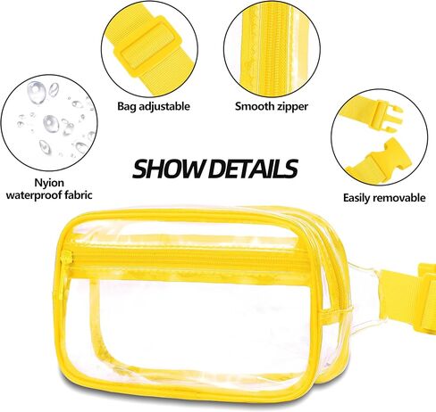 VOROLO Clear Fanny Pack Crossbody Bag For Women And Men Belt Bag Gift For Women Bum Bag with Adjustable Strap for Sports Clear White in Saudi Arabia