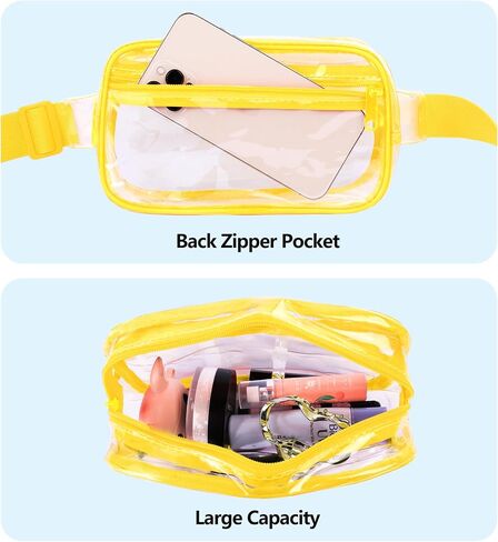 VOROLO Clear Fanny Pack Crossbody Bag For Women And Men Belt Bag Gift For Women Bum Bag with Adjustable Strap for Sports Clear White in Saudi Arabia