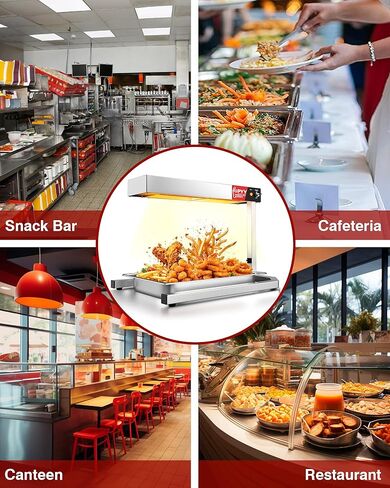PYY French Fry Warmer Commercial Food Heat Lamp Food Warmer Light Free-Standing Warming Dump Station 5L Countertop Fries Food Warmer for Chips Churros Buffet Kitchen Restaurants 500W in Saudi Arabia