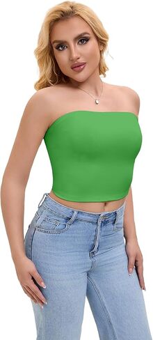 SKYZOO Tube Tops for Women Strapless Crop Basic Backless Sleeveless Bandeau Going Out Cute 2025 Summer Tops in Saudi Arabia