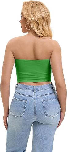 SKYZOO Tube Tops for Women Strapless Crop Basic Backless Sleeveless Bandeau Going Out Cute 2025 Summer Tops in Saudi Arabia