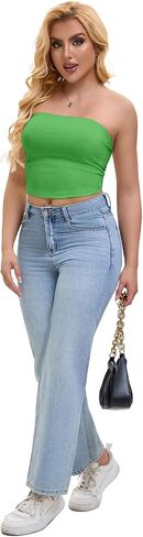 SKYZOO Tube Tops for Women Strapless Crop Basic Backless Sleeveless Bandeau Going Out Cute 2025 Summer Tops in Saudi Arabia