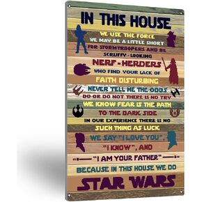 Farmhouse Rules Metal Tin Sign Wall Art Rustic in This House Signs Gifts for Home Wall Decor(8" x 12") in Saudi Arabia