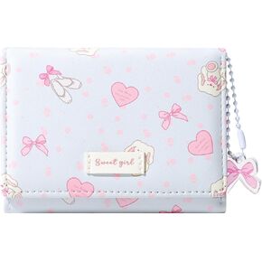 Small Wallet Bunny Floral Heart Coquette Bow Print Wallet with ID Credit Card Slots for Women Girls (CREAM) in Kuwait