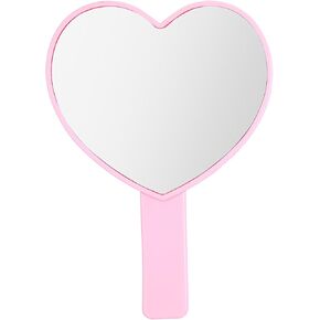 Heart-Shaped Handheld Mirror with Handle, Portable Travel Makeup Lash Mirror, Mini Heart Shaped Makeup Lash Cosmetic Mirror for Women and Girls (Black) in Kuwait