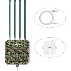 نقطة وصول لاسلكية WAVLINK خارجية واي فاي 6، AX1800 WiFi 6 موسع طويل المدى، يدعم PoE النشط، هوائيات 4x8dBi، يعمل مع Starlink/مكرر/جهاز التوجيه، IP67، ما يصل إلى 128 جهازًا للمزرعة، الفناء، RV، المخيم in Kuwait