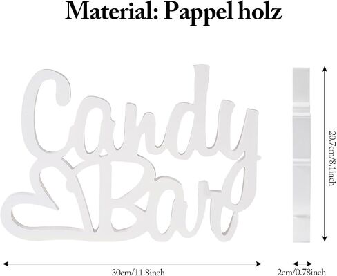 Candy Bar Sign, Wooden Dessert Table Decoration for Wedding/Birthday/Party (White) in Saudi Arabia