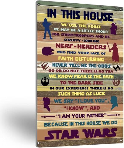 Farmhouse Rules Metal Tin Sign Wall Art Rustic in This House Signs Gifts for Home Wall Decor(8" x 12") in Saudi Arabia
