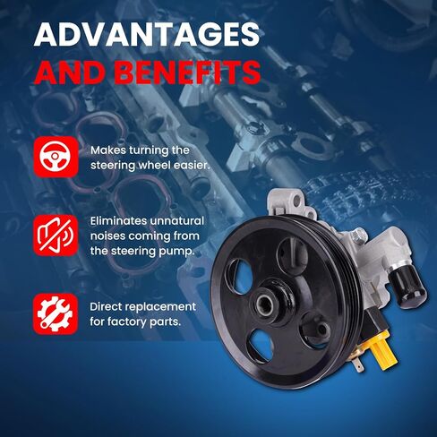 مضخة توجيه MOCA Power متوافقة مع 10-12 لـ Ford Fusion 3.5L ، 07-10 لـ Ford Edge 3.5L ، 07-12 لـ Lincoln MKZ 3.5L ، 07-10 لـ Lincoln MKX 3.5L 3496CC 213CU. في. V6 غاز DOHC in Saudi Arabia