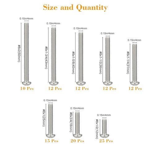 421Pcs # 6-32# 8-32# 10-24 Nuts and Bolts Assortment Kit,Phillips Pan Head Machine Screws Nuts Washers Assortment Kit, 304 Stainless Steel in Kuwait